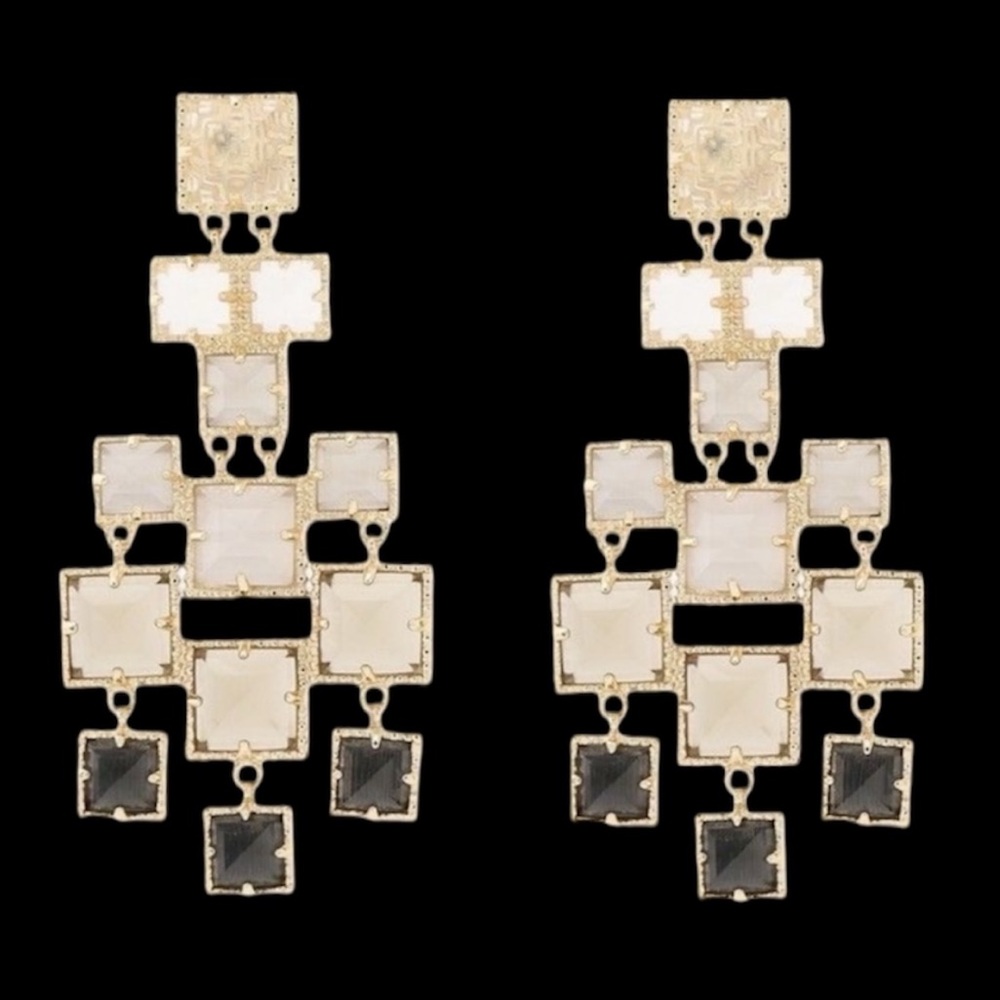 Kendra Scott Helen Gold Statement Earrings in Black Leopard